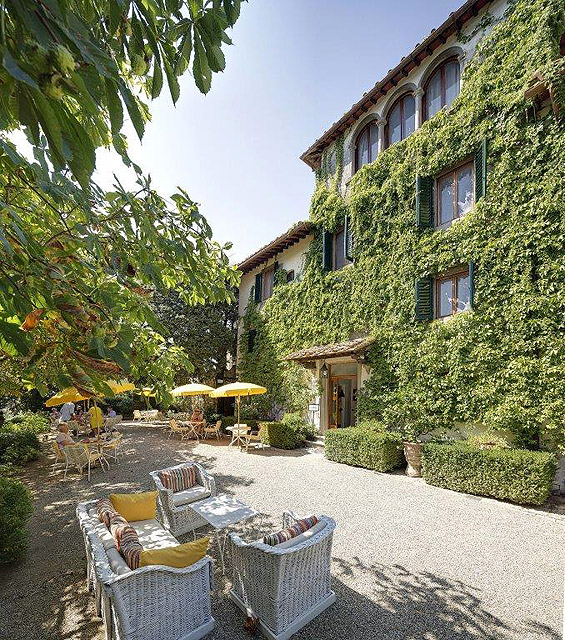 The terrace where Villa le Barone's 40th birthday party was held 