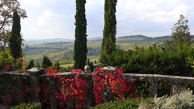 View from the Heart Terrace Villa le Barone Chianti