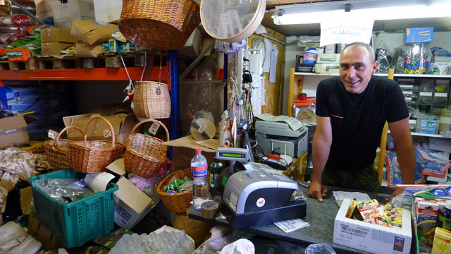 Signor Papini in his shop in Panzano in Chianti
