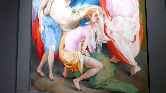 Pontormo- detail of "The deposition",  at the exhibition "The Cinquecento in Florence" in Palazzo Strozzi Florence Italy