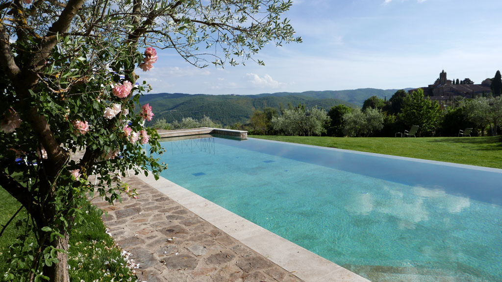 Villa le Barone Chianti The infinity  pool with a view 